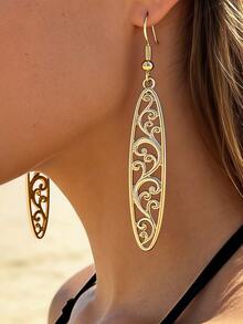 1 Pair Women's Fashion Geometric Shiny Bar Earrings, Minimalist Versatile For Daily And Casual Wear - Yellow Gold - View 5
