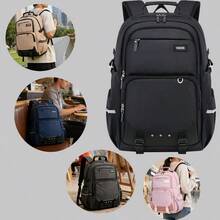1 Peça Mochila Unissex com Fechamento de Zíper, Leve, Adequada para Uso Diário, Outdoor, Campus - A - Visão 2