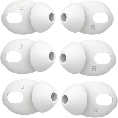 3 Pairs Ultra-Thin Silicone Replacement Ear Tips Cover For AirPods 4, White Eartips (Not Fit In Charging Case)