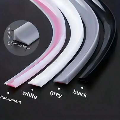 1pc Classic Silicone Waterproof Seal Strip, Suitable For Shower And Bathroom - Self-Adhesive, Soft, Waterproof Sealing Strip, Dry-Wet Separation, Anti-Mold, Anti-Splash, Home Bathroom Decor, Autumn Decor, Back To School Season