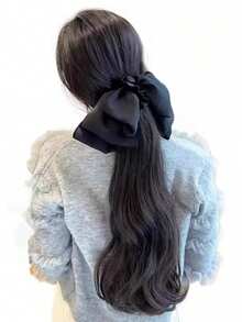 Lazy Bowknot Hair Claw Clip, Curly Goddess Faux Hair Bun, Ponytail Curly Hair Claw Clip Ponytail HA2867 - Multicolor - View 2