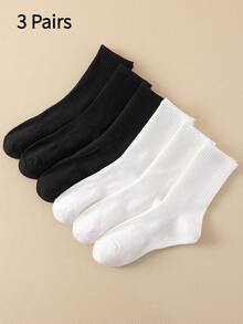 Conjunto de 6 pares de meias esportivas unissex confortáveis, ideais para esportes e treinos. Meias longas femininas, para uso casual e profissional. Antibacterianas, macias, nas cores preto e branco, resistentes a odores, absorventes de umidade, leves e respiráveis. Excelente respirabilidade. - Preto e Branco - Ver 7