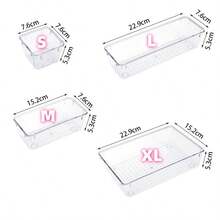1pc/5pcs/9pcs/13pcs/25pcs Transparent Plastic Drawer Storage Boxes Set, Multiple Combination Options, Multi-Functional Bathroom Vanity Drawer Organizers, For Cosmetics, Bedroom, Kitchen Supplies, Office Items, Pet Desk Organizers, With Drawers, Space Saving, For Organizing Daily Necessities, Decorating Autumn Holidays, Room Decor, Home Decor, Autumn Decoration, Bedroom Decor - Clear - View 6