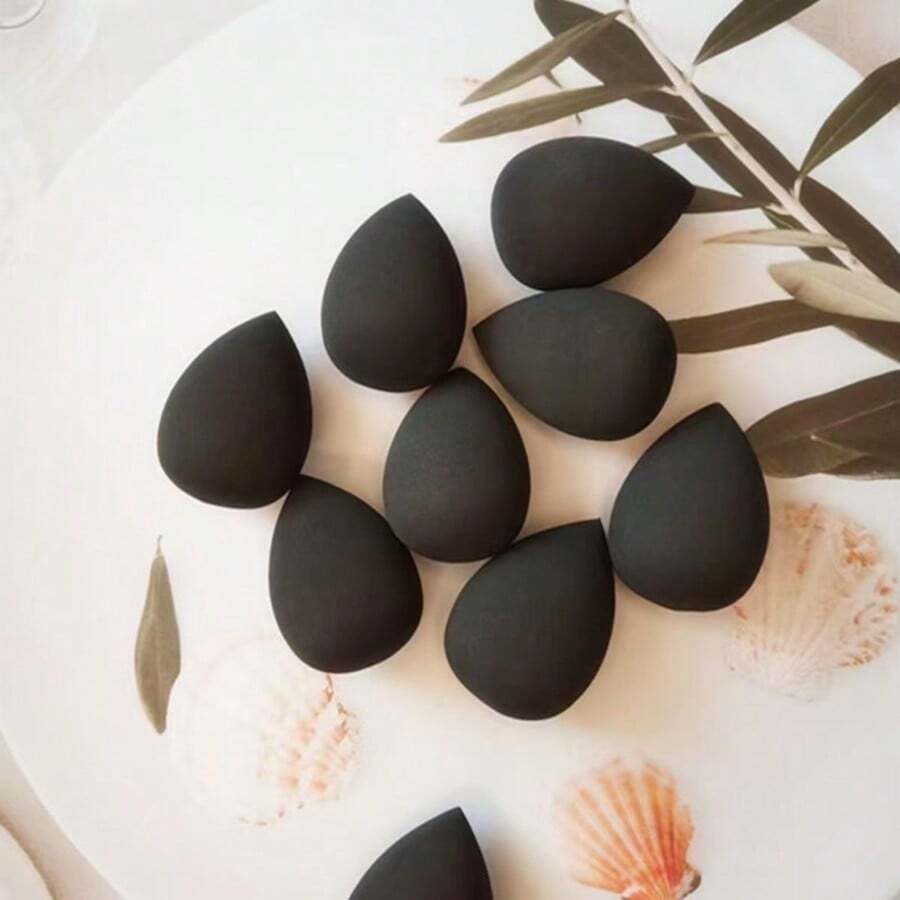30/5/3pcs Multi-Functional Pink Makeup Sponges, Foundation Primer Makeup Sponges, Liquid/Cream/Powder Seamless Smooth Makeup Sponges, Water Drop Shaped Makeup Sponges, Wet & Dry Use Professional Soft Concealer Sponges - 黑色 - 查看 1