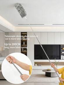 1 cây chổi quét quạt trần có thể kéo dài, chổi lau bụi, chổi lông vũ siêu mềm cán dài, dụng cụ vệ sinh trần và tường có thể thu gọn, chổi lau trần và quạt bằng sợi microfiber có thể tháo rời và giặt được, thích hợp cho nhà bếp, phòng khách, phòng ngủ, hành lang. - chổi phủi bụi - Xem 1