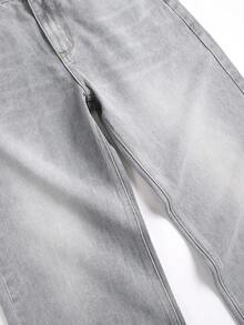 Straight-Cut Jeans For Teenage Boys - Grey - View 9