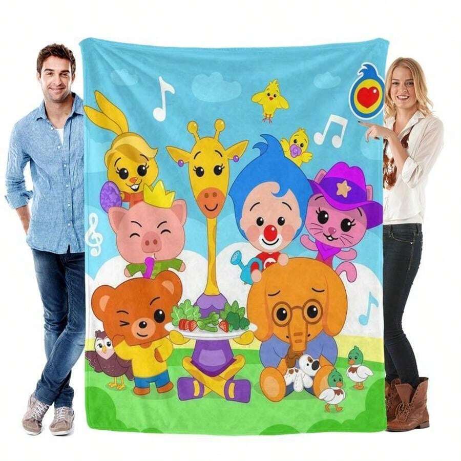 Plim Plim Cartoon Animation Blanket The Adorable And Charming Image, Along With The Gathering With Friends Soft Funny Throw Blanket Cozy Lightweight Plush Portable Cover Blanket For Sofa,Warm Gift For Birthday,Christmas,Multiple Blankets - 顏色 - 查看 1