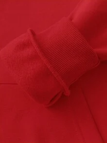 男士紅色連帽衛衣，純棉材質，適合春夏穿著，酷炫街頭風機車騎士印花設計 - 紅色2 - 查看 8