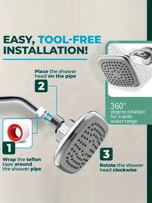 Cabezal de ducha cuadrado de 4 pulgadas de alta presión con brazo de ducha - Un accesorio de baño poderoso, elegante y fijo. Con un flujo de agua potente y un diseño de boquilla de silicona de precisión, este diseño universal se adapta a sistemas de ducha de alta y baja presión. - Cuadrado - Ver 9
