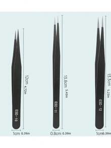 6pcs ESD Stainless Steel Tweezers Set - Anti-Static High Precision For DIY Electronics Repair & Model Building - Ergonomic Grip With Protective Covers - Clip Set 6pcs - View 5