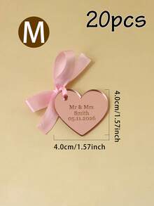 LICVIC Personalisierte Herz-Geschenkanhänger, Hochzeitsstil Name und Datum Etiketten für Geschenkverpackung, Partybevorzugungen und Einladungen, personalisierte Paar-Erinnerungsetiketten für Hochzeitstag, Valentinstag, elegantes Liebesthema Geschenkdekoration, personalisierbare Herz-Geschenkanhänger, individuelle Hochzeitsbevorzugungsetiketten - Stil B - Übersicht 16