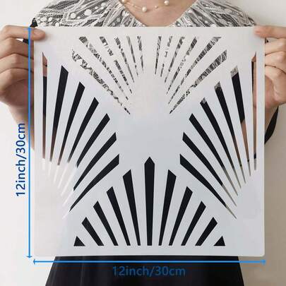 1pc Large Wall Painting Stencil, 12 X 12 Inch Reusable Tile Stencil, Fern Leaf Pattern Wall Painting Stencil - Fern Plant Pattern Suitable For Home Decor, Handmade DIY Painting