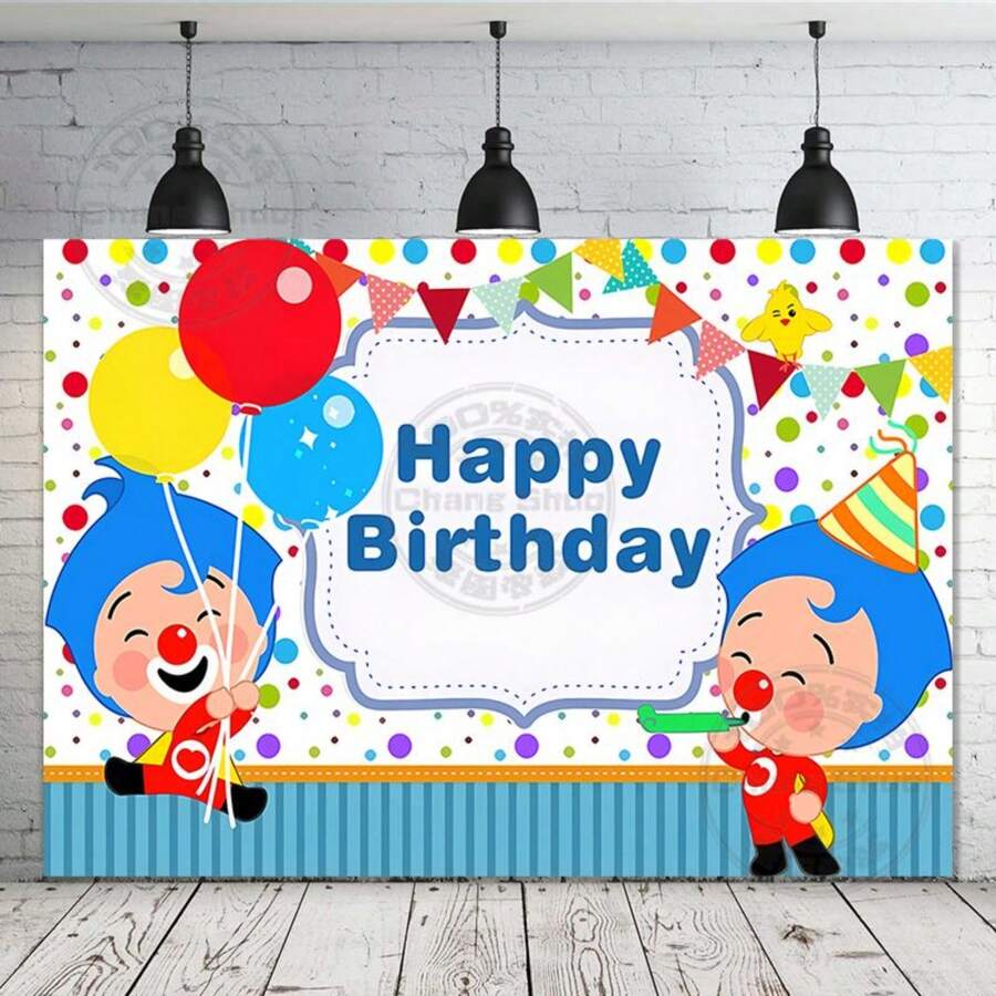Fondo de fotografía para fiesta de cumpleaños 1er año de niños, diseño de cerdo de dibujos animados, fondo de vinilo con arcoíris para decoración de mesa - Negro - Ver 1
