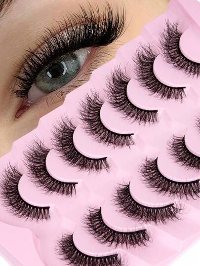 7 Pairs Wispy Natural Lashes - Reusable, And Lightweight For A Dramatic Eye Makeup Look - Perfect For Everyday Wear False Eyelashes Strip Lashes, Lashes, Eyelashes, Fake Lashes