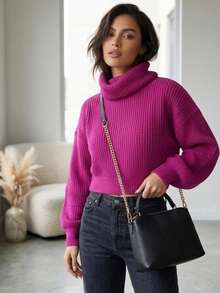 JQN Fashion Cropped Long Sleeve Modal Blouse - Burnt Orange - View 3