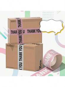 Pink "Thank You" Printed Decorative Packaging Tape Suitable For Small Businesses - Multiple Styles - View 3
