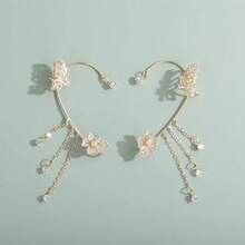 2 chiếc, Khuyên tai hình bướm thần tiên, Phụ kiện sang trọng lấp lánh như kim cương, Khuyên tai không cần xỏ lỗ hình cánh bướm, Phong cách hot của các ngôi sao mạng - Nhiều màu - Xem 9