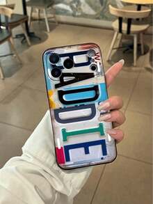 BADDIE Pattern TPU Shockproof Soft Case With License Plate Design. Suitable For IPhone 17, 17 Air, 17 Pro, 17 Pro Max, 16, 15, 14, 13, 12, 11, Pro Max, X, XS, Plus, Mini, 16E/SE4, And Also Galaxy S22/23/24/25 Ultra. - 黑色 - 查看 10
