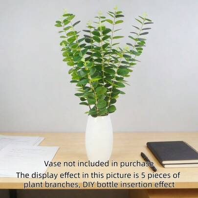 1支/3支绿色植物花枝，适用于DIY花瓶，80厘米人造桉树叶，塑料枝叶，适合家居客厅卧室办公桌窗饰、婚礼派对活动花卉装饰