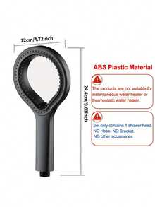 1pc Handheld Shower Head With Water Pressure Booster, Multi-Setting, Bathroom Shower Sprayer With Water-Saving, Easy-Clean Features - 1 shower head - View 8