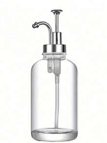 1套500毫升/17盎司玻璃咖啡糖浆分配器（带泵），玻璃容器瓶（带压力分配器） - 彩色 - 查看 11