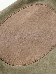 Áo sweatshirt nam màu xanh ô liu phối nhiều mảnh, cổ đứng, khóa kéo, đa năng, phù hợp mặc hàng ngày như công sở. - Màu xanh Ô liu - Xem 8