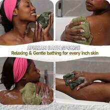2pcs Set Nylon African Mesh Loofah, Unisex - African Exfoliating Sponge. Used For Body Exfoliation, Body Scrub And Back Scrub To Smooth Skin. Stretches Up To 66 Inches In Length. - View 8