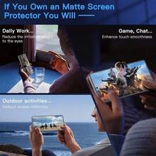 3pcs Matte Privacy Screen Protector Film, Compatible With Samsung Galaxy Series - Fingerprint-Resistant Smooth Coating, Bubble-Free, Easy To Apply Anti-Spy Waterproof Shockproof Anti-Fall Scratch Resistant - Black - View 6