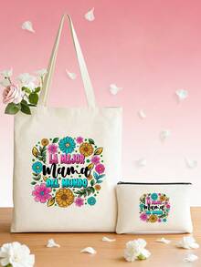 Happy Mothers Day Tote Bag, Mothers Day Tote Bag, Mothers Day Gift, Gift For Mom, Mom Tote Bag, Best Mom Tote Bag,Best Mom Gift,Shoulder Bag,Women's Printed Tote Bag, Canvas Shopping Bag, Women's Shoulder Bag, Gift For Mom , Beach Bag/Mom Gift Design,Mexican Mother's Day Png,Mother's Day Sublimation - Multicolor - View 3