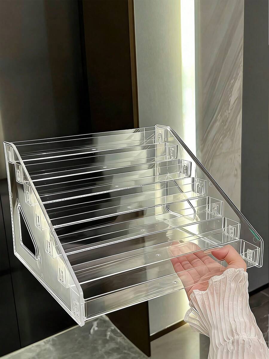 1pc Acrylic Display Stand, Transparent Acrylic Display Tube Rack Suitable For Perfume, Cosmetics, Cupcakes And Desserts, 1/2/3 Tier Racks (Single Tier Approx. 20cm Wide, 2/3 Tier Approx. 30cm Wide) - Multicolor - View 1