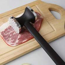 1pc Aluminum Alloy Meat Tenderizer, Chicken Meat Pounder, Manual Meat Mallet, Multi-Functional Steak Hammer For Tenderizing Chicken And Beef - Black - View 2