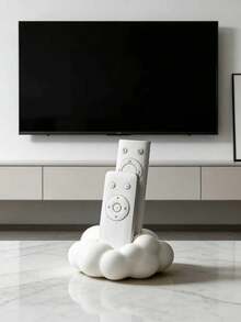 1个可爱云朵遥控器收纳盒，现代设计，节省空间，适用于电视、DVD、蓝光、音频和游戏遥控器的媒体整理架，装饰性塑料收纳盒，适用于客厅或卧室 - 彩色 - 查看 9