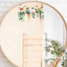 Parrot Branch Wall Sticker, Tropical Jungle Animal Pet Wall Decal For Bedroom, Living Room, Home Decor - Multicolor - View 5