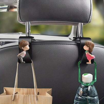 2 stuks schattige haakjes voor de rugleuning van de autostoel (voor stellen) - Multifunctionele ABS auto-interieuraccessoires, geschikt voor alle automodellen