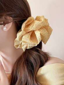 1 Stück gelber Blumen Haargummi, modisches und vielseitiges Haaraccessoire, geeignet für Dutt, Pferdeschwanz, Outdoor, lässig, Date, Party Haargummi, Haargummis, Festival, Geburtstag - Verschiedenfarbig - Übersicht 5