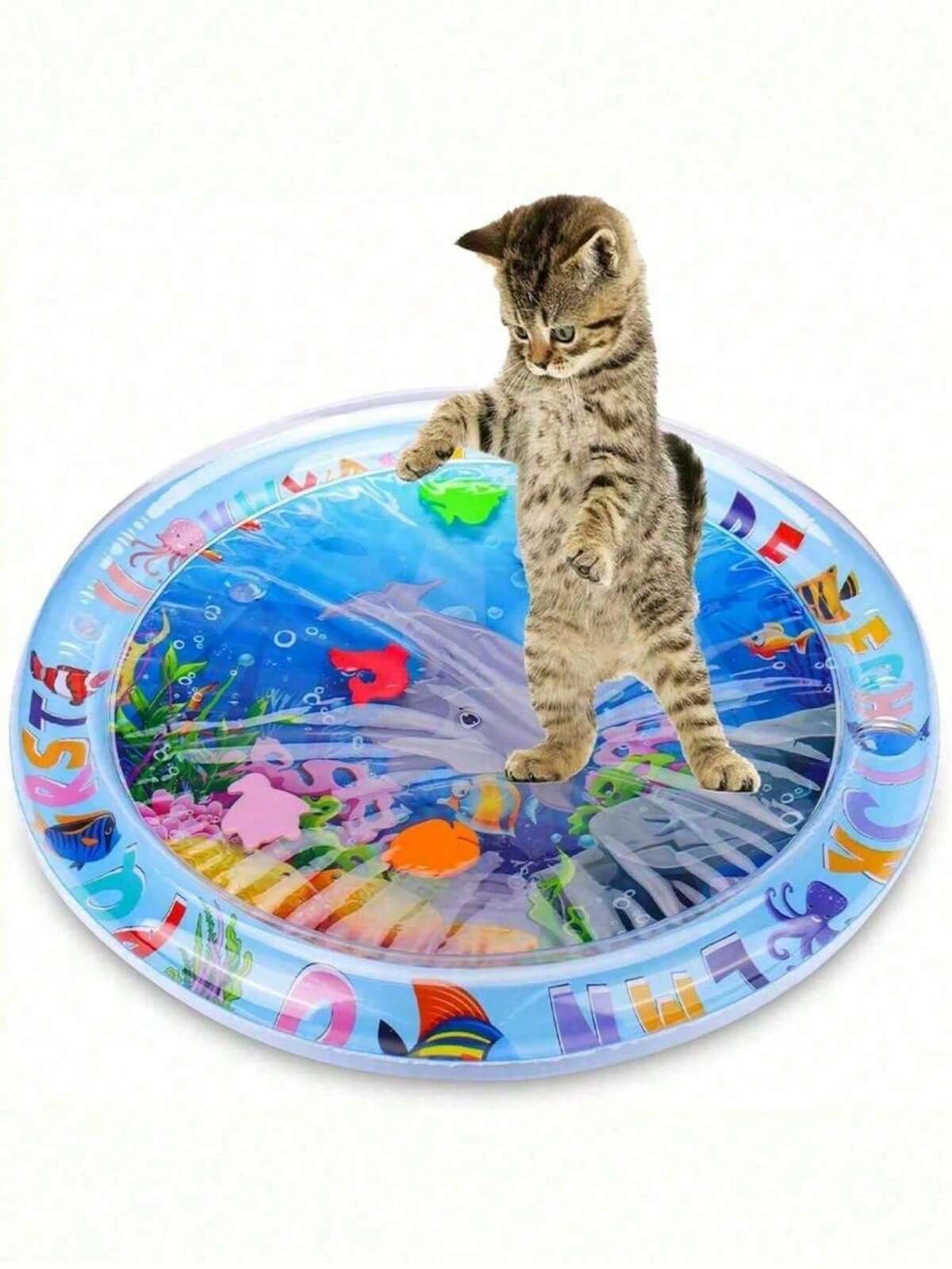 2026 Nouveau tapis de jeu d'eau à détection pour animaux de compagnie épaissi, tapis de jeu d'eau sensoriel pour chat, tapis de refroidissement pour chat, tapis d'eau à détection universel pour chat/chien, tapis d'eau gonflable pour se rafraîchir 6