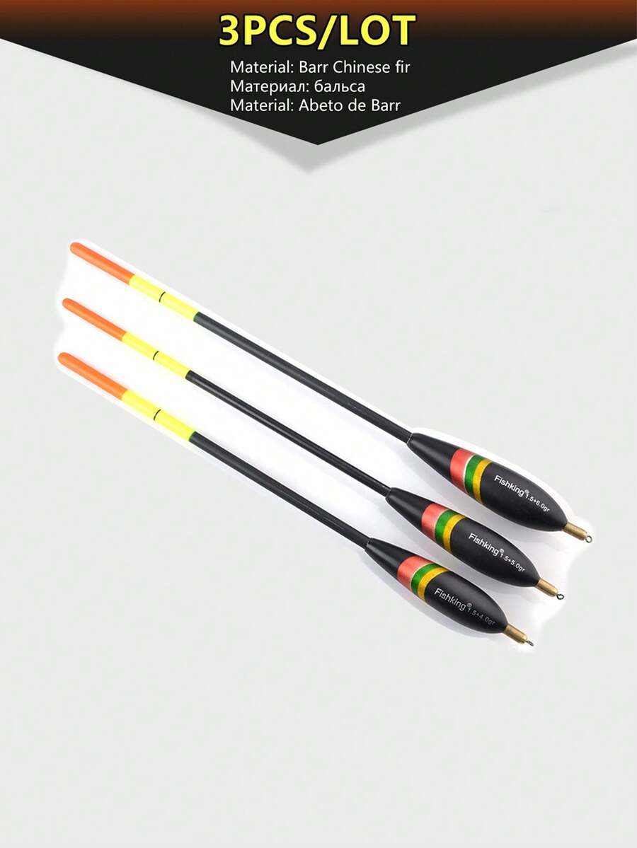 3个铜制鱼漂，鲤鱼钓竿配件，可见木质加重鱼漂 - 彩色 - 查看 1