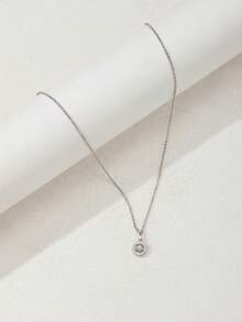 Shescity 1 chiếc vòng cổ mặt dây chuyền hình la bàn mạ vàng đồng, đính đá Zirconia, kiểu dáng tối giản sang trọng dành cho nữ. - Vàng - Xem 11