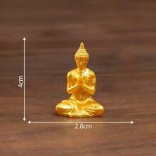 4 Piezas Conjunto de Estatuas de Buda Dorado, Esculturas Miniatura de Dios Hindú de Resina para Decoración y Meditación en el Hogar - A - Ver 7