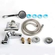 Three Piece Shower Faucet Set, 1.5-Meter Shower Hose, Including Handheld Showerhead - A - View 7
