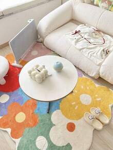 1 tấm thảm nhỏ bằng chất liệu giả cashmere, thích hợp dùng trải sàn sofa và bàn cà phê, thảm gia dụng, chống bám bẩn và dễ bảo quản, dùng làm chăn cạnh giường ngủ trong phòng ngủ. - Hoa mùa xuân 1 - Xem 1