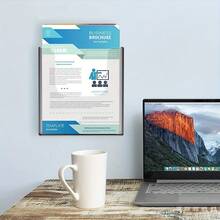 1/2pcs No Drill Needed Large Capacity A4 File Holder, Acrylic Wall Mounted File Storage Box, Office Document Organizer - Single Piece - View 4