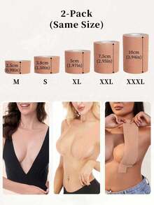 2 piezas/10 piezas Cinta invisible sin costuras para levantar el busto, cinta adhesiva para cubrir los pezones resistente al agua y al sudor, con piel amigable, adecuada para vestidos sin espalda, sin tirantes, bodas, fiestas y uso diario - Albaricoque - Ver 10