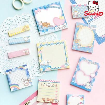 SANRIO Sổ tay hình nhân vật hoạt hình dễ thương Kawaii Melody, sổ ghi chép, sổ kế hoạch, sổ tay ghi nhớ kèm sticker, đồ dùng học tập và văn phòng phẩm.
