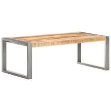 Coffee Table 110x60x40 Cm Rough Mango Wood - Grey - View 10