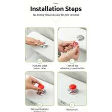 1pc Convenient Adhesive Toilet Flush Button - Prevents Nail Damage, Suitable For Long Nails - Bathroom Decor Accessory - B - View 10