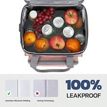 Maelstrom - Mochila Térmica para Comida 23L Hielera Plegable de Doble Nivel para Mujer y Hombre Bolsa de Almuerzo Aislante Impermeable con Bolsillo para Pañuelos Rosa Claro - Rosa claro - Ver 7