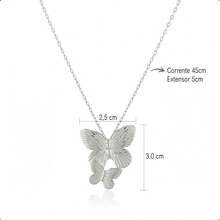 Women's Costume Jewelry Set With Gold Plated Earrings And Delicate Double Butterfly Pendant Chain - 銀 - 查看 6