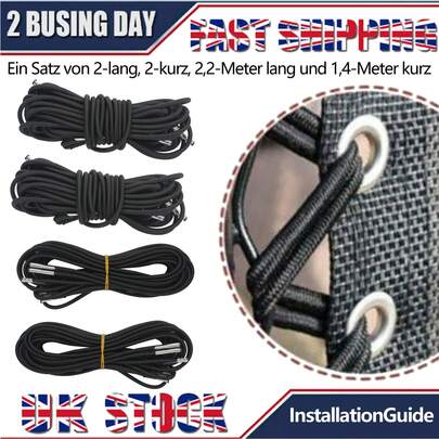 8Pcs Elastic Cord Ropes For Zero Gravity Reclining Garden Sun Lounger Chairs Set