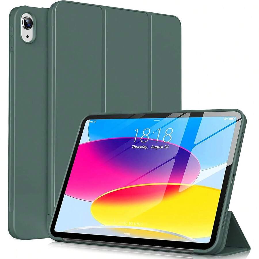 1pc Silicone Soft Case/Full Edge Protection/Honeycomb Texture Cooling/Protective Cover, Suitable For (10th Gen)/ 11 1A16 (2025) - Black - View 1